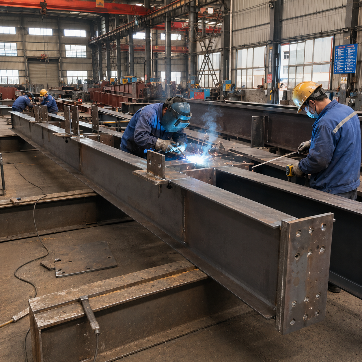 Steel Members During Fabrication