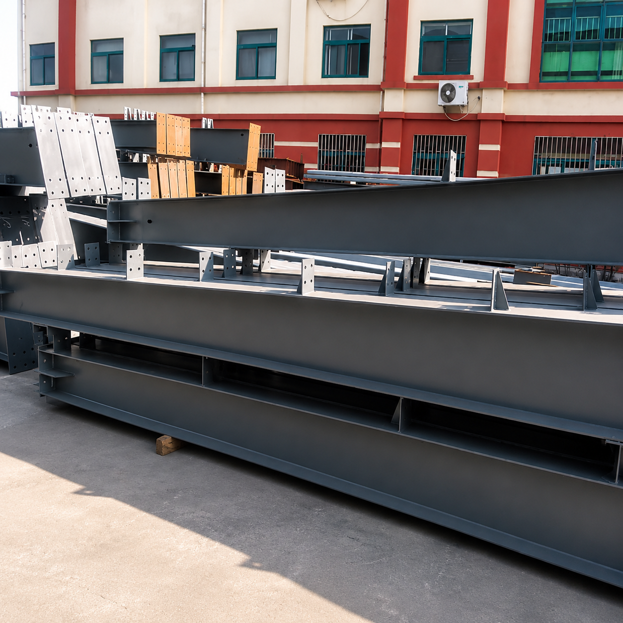 Steel Components Staged for Packing and Shipment