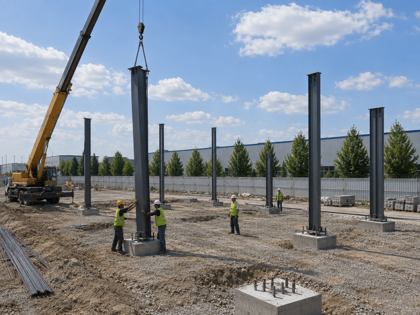 Step 2 - Steel column installation